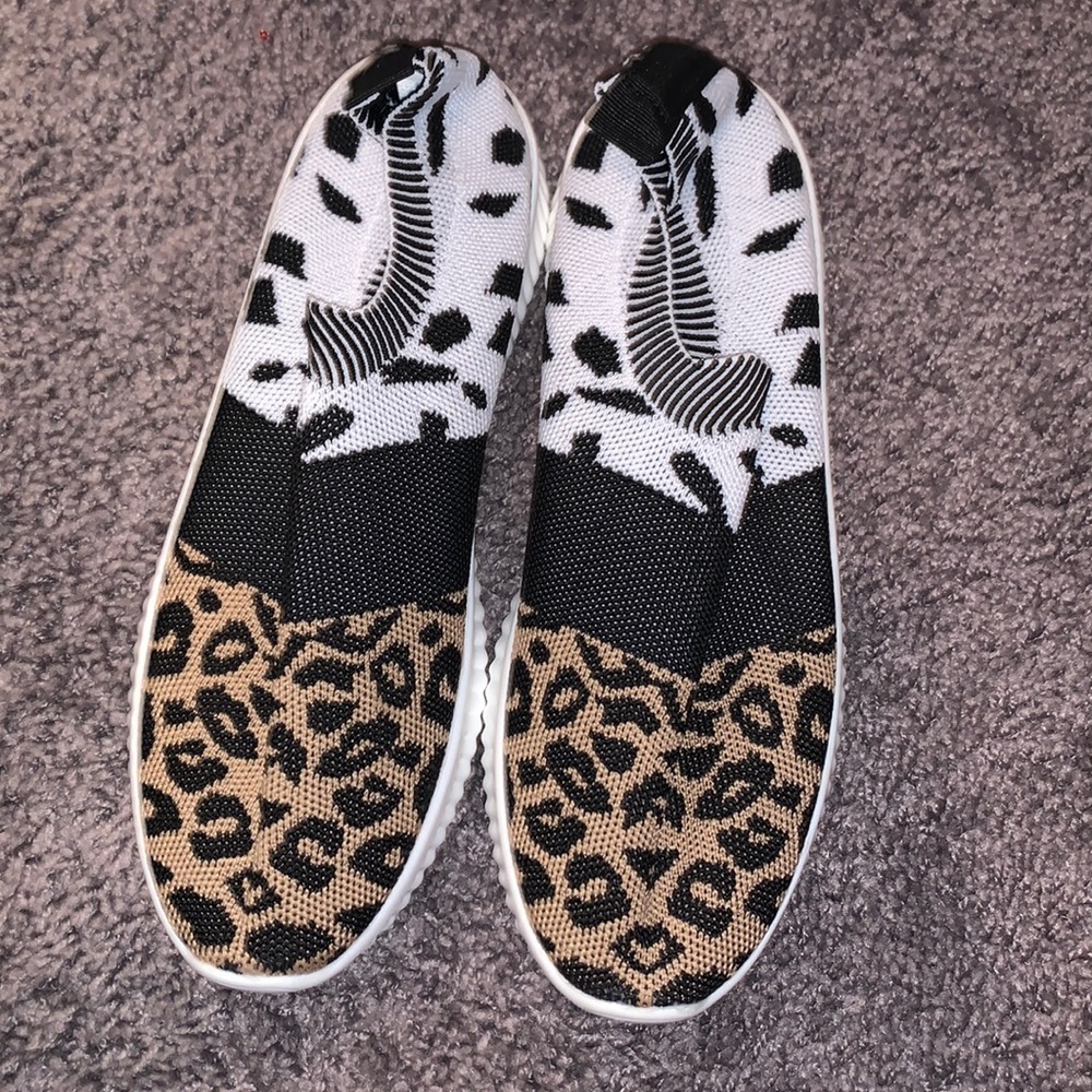 Cheetah slip on sneakers